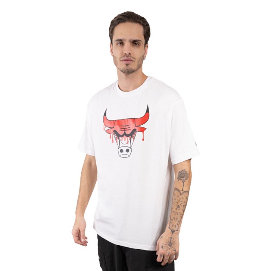 Clothes New Era | Chicago Bulls Nba Drip Logo White Short Sleeve T-Shirt