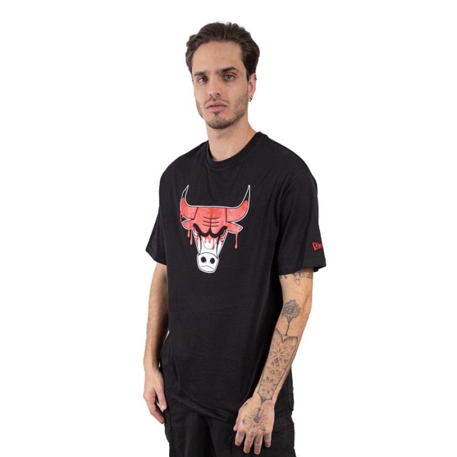 Clothes New Era | Chicago Bulls Nba Drip Logo Black Short Sleeve T-Shirt