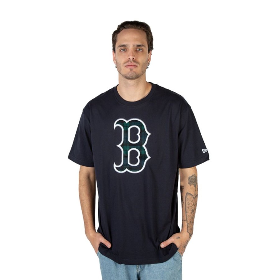 Clothes New Era | Boston Red Sox Mlb Black Watch Tartan Short Sleeve T-Shirt