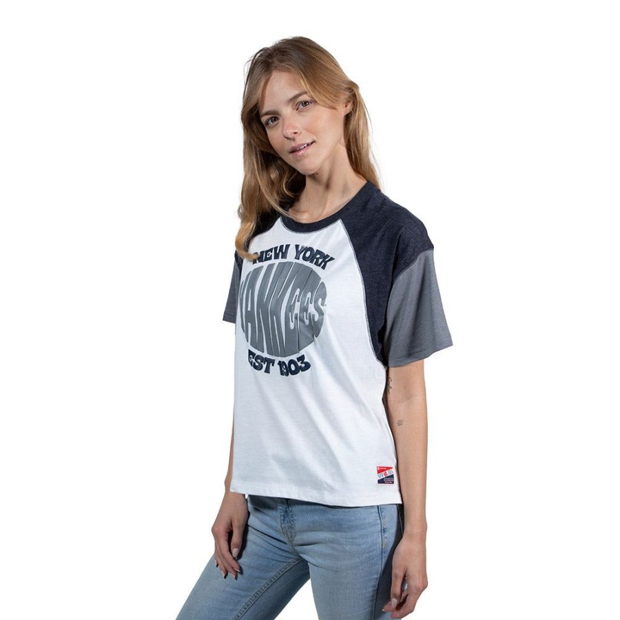 Clothes New Era | New York Yankees Mlb Throwback Short Sleeve T-Shirt For Women