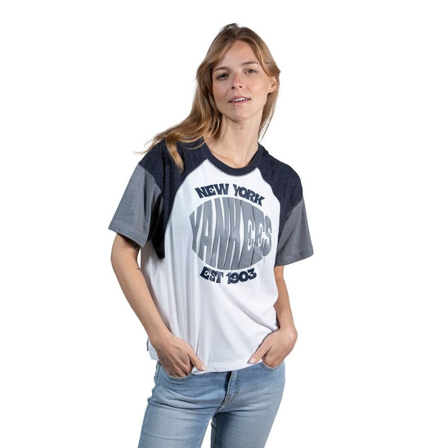 Clothes New Era | New York Yankees Mlb Throwback Short Sleeve T-Shirt For Women