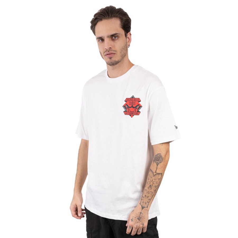 Clothes New Era | Chicago Bulls Nba Diamond Patch White Short Sleeve T-Shirt