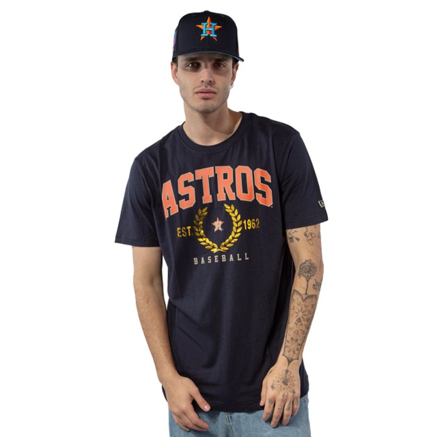 Clothes New Era | Houston Astros Mlb Gold Leaf Short Sleeve T-Shirt