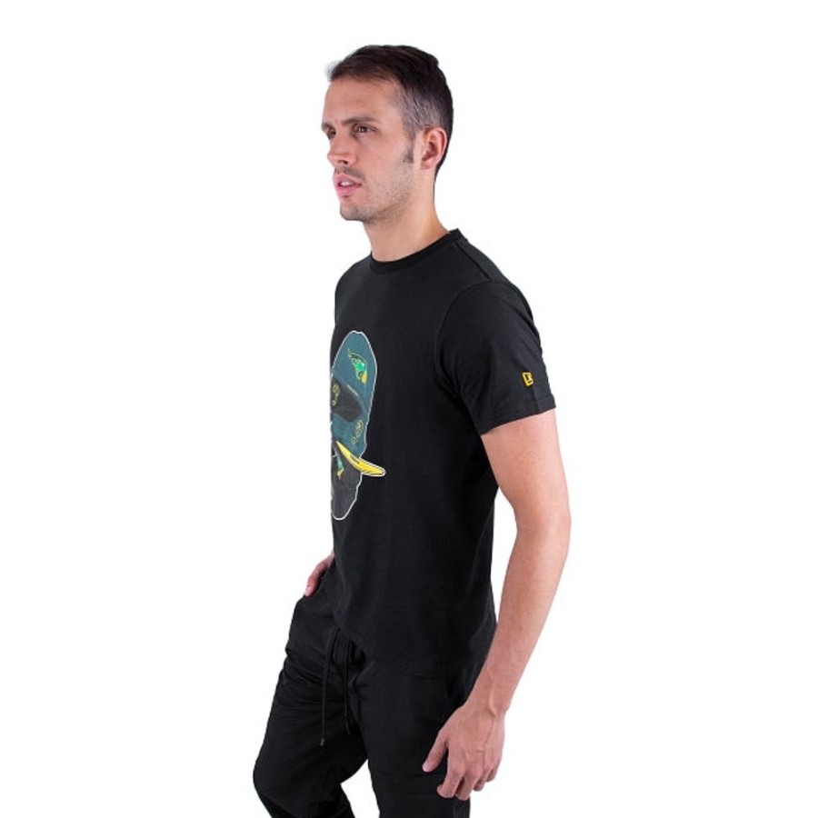 Clothes New Era | Black Short Sleeve T-Shirt From Pericos De Puebla Lmb