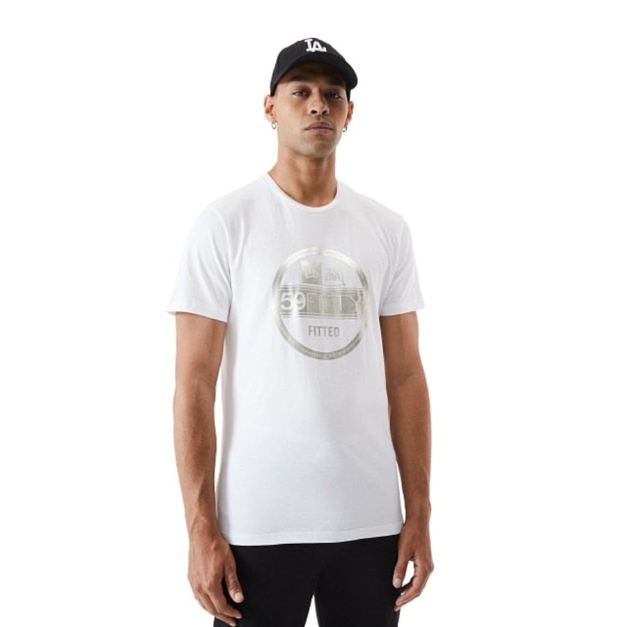 Clothes New Era | New Era Essential Visor Sticker White Short Sleeve T-Shirt