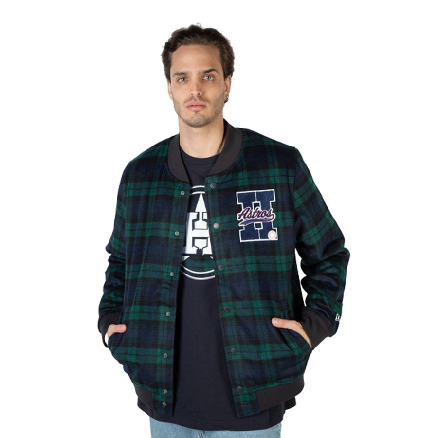 Clothes New Era | Houston Astros Mlb Black Watch Tartan Jacket