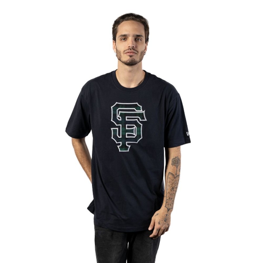 Clothes New Era | San Francisco Giants Mlb Black Watch Tartan Short Sleeve T-Shirt