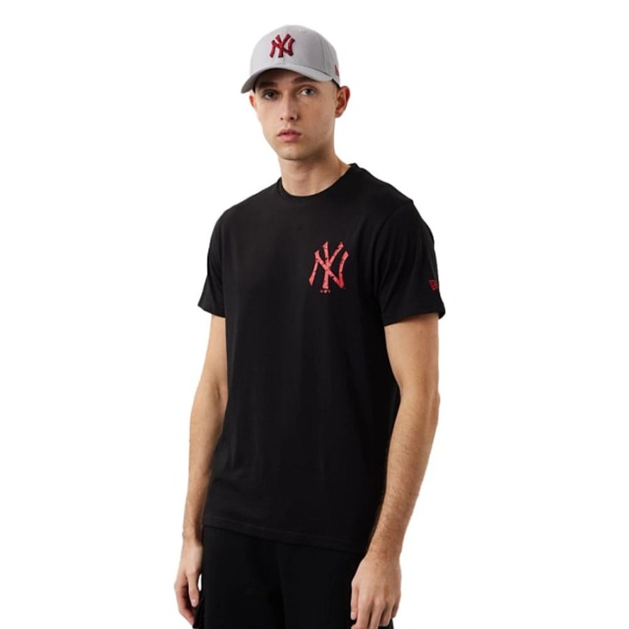 Clothes New Era | New York Yankees Marble Infill Black Short Sleeve T-Shirt