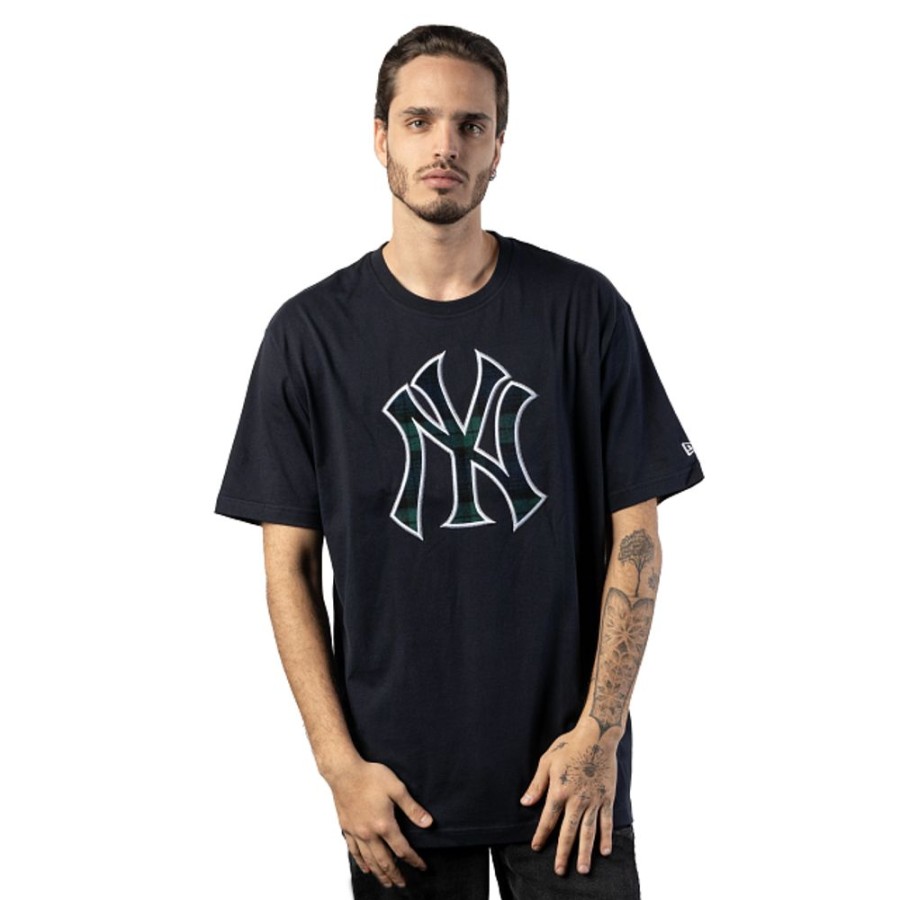 Clothes New Era | New York Yankees Mlb Black Watch Tartan Short Sleeve T-Shirt